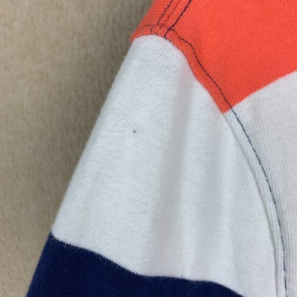 🚨SOLD 🚨Lands End Rugby Shirt size Medium Women’s Striped Polo Navy Orange Cotton - Picture 11 of 14